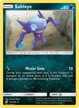 Sableye #133 · Unified Minds Pokémon card