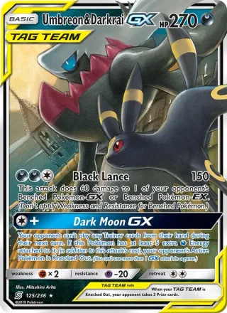 Umbreon & Darkrai GX #125 · Unified Minds Pokémon card