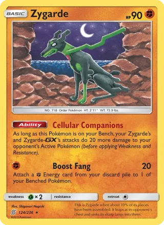 Zygarde #124 · Unified Minds Pokémon card