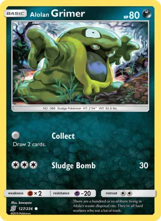 Alolan Grimer #127 · Unified Minds Pokémon card