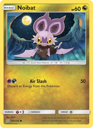 Noibat #158 · Unified Minds Pokémon card