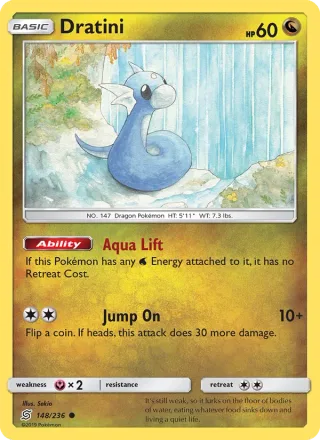 Dratini #148 · Unified Minds Pokémon card
