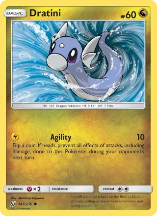 Dratini #147 · Unified Minds Pokémon card