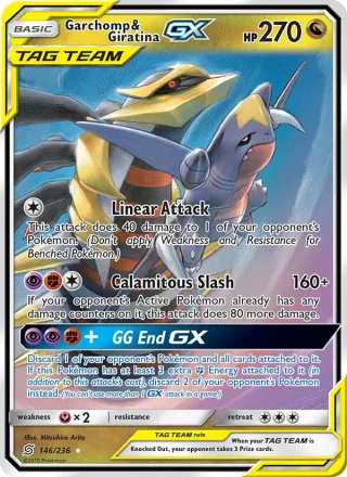 Garchomp & Giratina GX #146 · Unified Minds Pokémon card