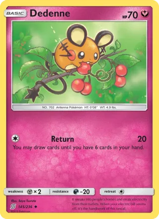 Dedenne #145 · Unified Minds Pokémon card
