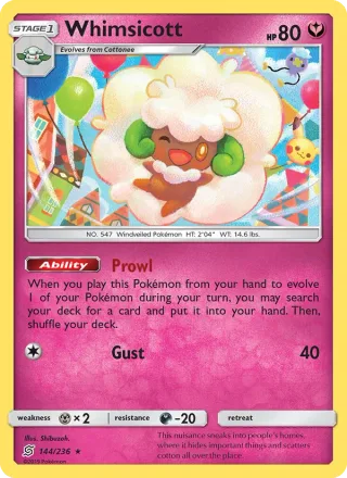 Whimsicott #144 · Unified Minds Pokémon card