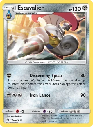 Escavalier #142 · Unified Minds Pokémon card
