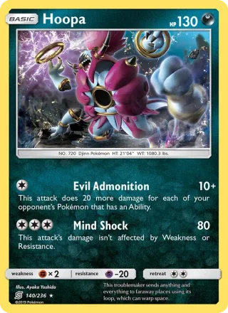 Hoopa #140 · Unified Minds Pokémon card