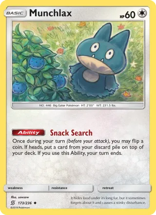 Munchlax #173 · Unified Minds Pokémon card