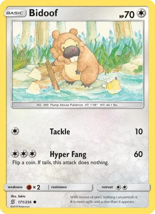 Bidoof #171 · Unified Minds Pokémon card