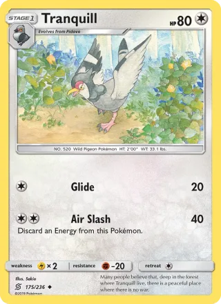 Tranquill #175 · Unified Minds Pokémon card