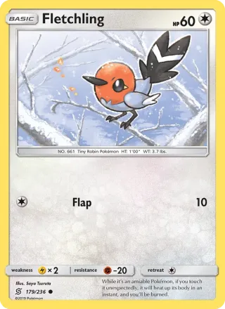Fletchling #179 · Unified Minds Pokémon card