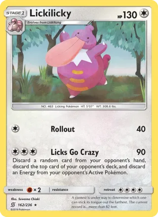 Lickilicky #162 · Unified Minds Pokémon card