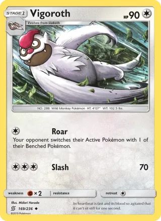 Vigoroth #169 · Unified Minds Pokémon card