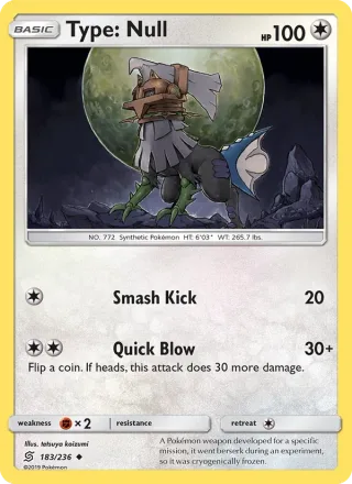 Type: Null #183 · Unified Minds Pokémon card