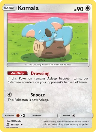 Komala #185 · Unified Minds Pokémon card