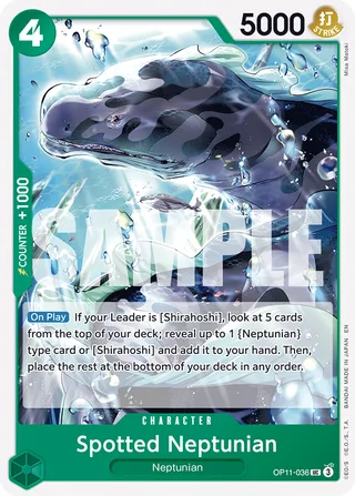 Spotted Neptunian #OP11-036 · A Fist of Divine Speed Release Event Cards One Piece card