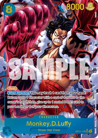 Monkey.D.Luffy (Alternate Art) #OP11-118-alternate-art · A Fist of Divine Speed One Piece card