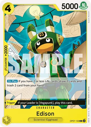 Edison #OP07-100 · 500 Years in the Future Pre-Release Cards One Piece card