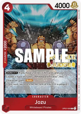 Jozu (Judge) #OP02-008-judge · One Piece Promotion Cards One Piece card