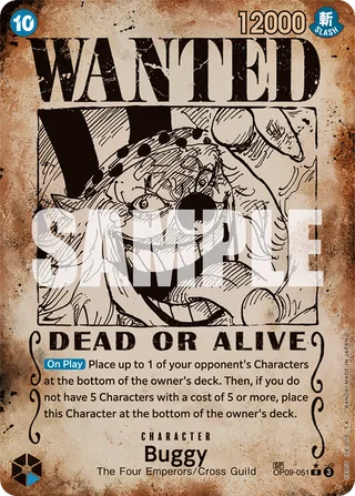 Buggy (Wanted Poster) #OP09-051-wanted-poster · Emperors in the New World One Piece card