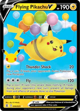 Flying Pikachu V #6 · Celebrations Pokémon card