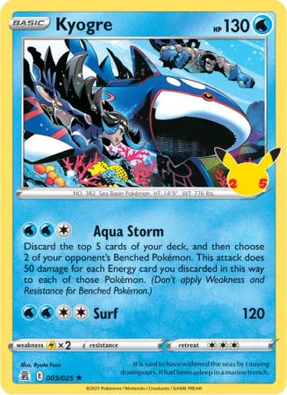 Kyogre #3 · Celebrations Pokémon card