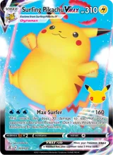 Surfing Pikachu VMAX · Celebrations Pokémon card