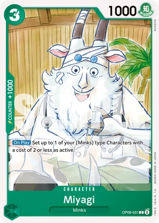 Miyagi #OP08-031 · Two Legends Pre-Release Cards One Piece card