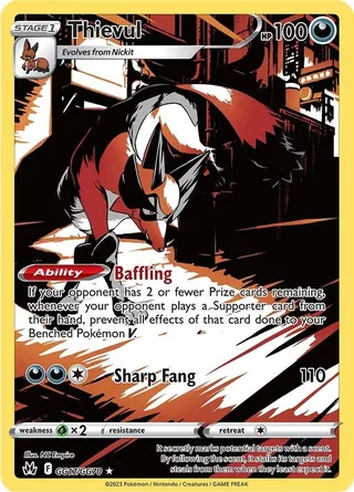 Thievul #GG17 · Crown Zenith Galarian Gallery Pokémon card