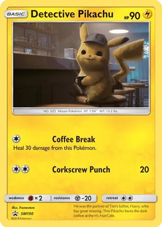 Detective Pikachu #SM190 · SM Black Star Promos Pokémon card
