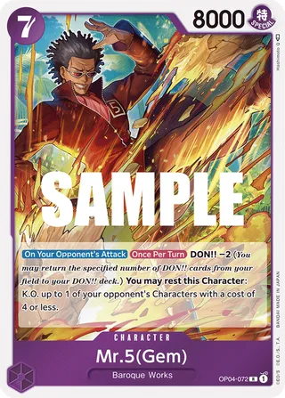 Mr.5 (Gem) #OP04-072 · Kingdoms of Intrigue One Piece card