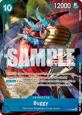 Buggy (CS 26-27 Event Pack Finalist Ver.) #P-098-cs-26-27-event-pack · One Piece Promotion Cards One Piece card