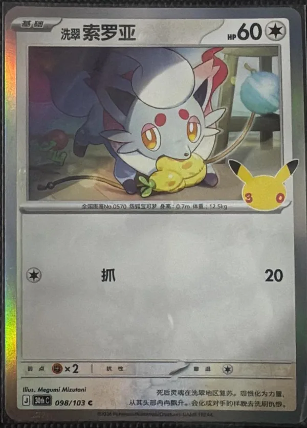 Hisuian Zorua (洗翠 索罗亚) full card art