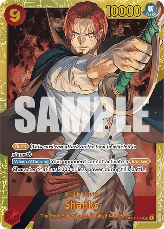 Shanks (Reprint) #OP01-120-reprint · Premium Booster -The Best- One Piece card