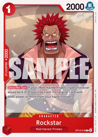 Rockstar #OP16-018 · The Time of Battle Release Event Cards One Piece card