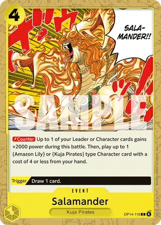 Salamander #OP14-116 · The Azure Sea's Seven One Piece card
