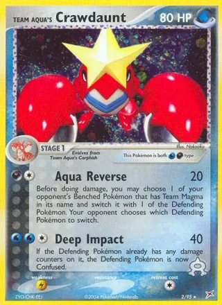 Team Aqua's Crawdaunt #2 · Team Magma vs Team Aqua Pokémon card