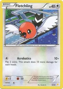 Fletchling #16 · XY trainer Kit (Pikachu Libre) Pokémon card