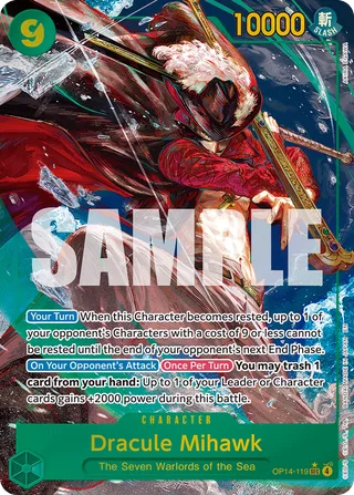 Dracule Mihawk (Alternate Art) #OP14-119-alternate-art · The Azure Sea's Seven One Piece card