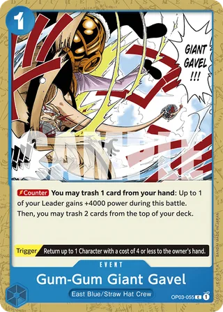 Gum-Gum Giant Gavel (Jolly Roger Foil) #OP03-055-jolly-roger-foil · Premium Booster -The Best- One Piece card