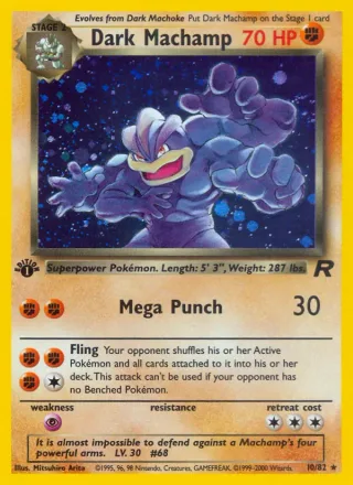 Dark Machamp #10 · Team Rocket Pokémon card