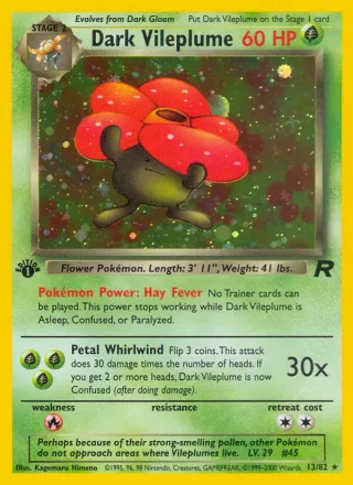 Dark Vileplume #13 · Team Rocket Pokémon card