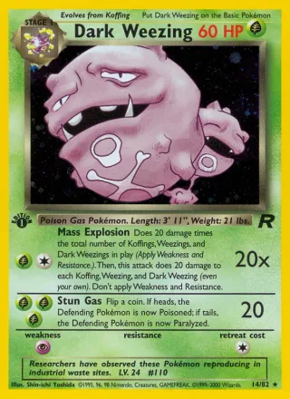 Dark Weezing #14 · Team Rocket Pokémon card