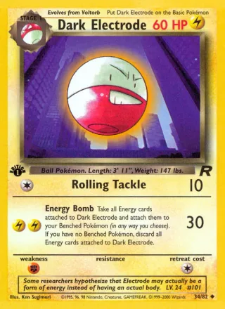 Dark Electrode #34 · Team Rocket Pokémon card