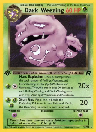 Dark Weezing #31 · Team Rocket Pokémon card
