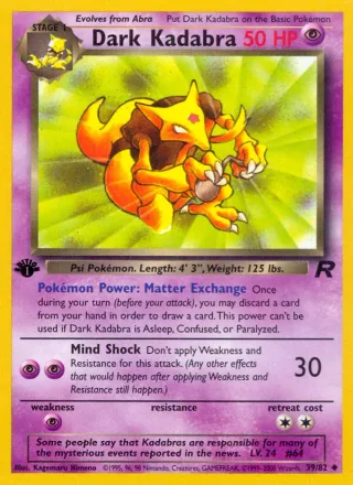 Dark Kadabra #39 · Team Rocket Pokémon card
