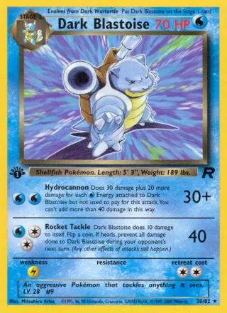 Dark Blastoise #20 · Team Rocket Pokémon card