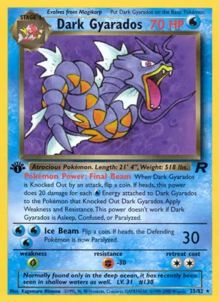 Dark Gyarados #25 · Team Rocket Pokémon card