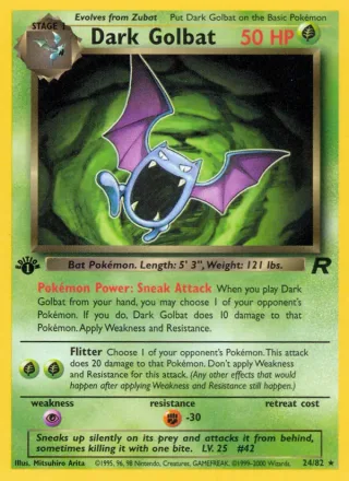 Dark Golbat #24 · Team Rocket Pokémon card